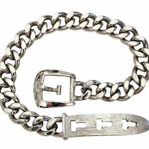 Vintage Avon Silver Buckle Chain Bracelet